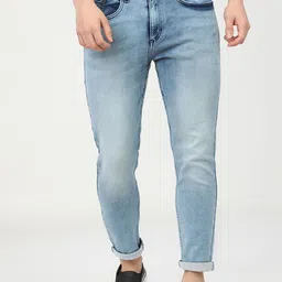 HIGHLANDER Men Blue Tapered Fit Heavy Fade Stretchable Jeans-picture-18