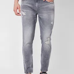 SPYKAR Men Tapered Fit Mildly Distressed Heavy Fade Cotton Jeans-picture-28