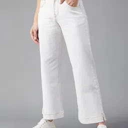 DOLCE CRUDO Women Flared High Rise Stretchable Jeans-image-71