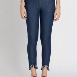 SHAYE Cotton Washed Zip Fastening & Metal Button Comfy Stretchable Slim Fit Jeans-picture-21