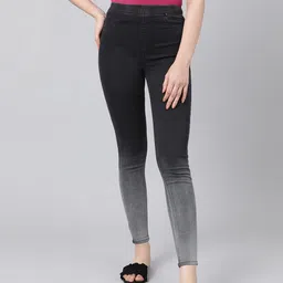 Marks & Spencer Women Black & Grey High-Rise Light Fade Stretchable Jeggings-picture-15