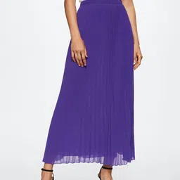 MANGO Purple Pleated A-Line Maxi Sustainable Skirt-picture-38