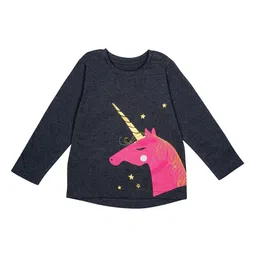 Nino Bambino Unisex Kids Charcoal Printed High Neck Sustainable T-shirt-picture-57