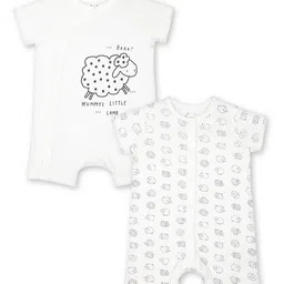 mothercare Infants Pack of 2 Printed Pure Cotton Rompers-picture-41