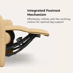 godrej interio Volga Leather 1 Seater Motorized Recliner In Cappuccino Colour With Swivel, Rocker and USB Port image 3