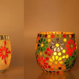 1ST TIME White & Red 2 Pieces Cylindrical Shaped Candle Holders-image-79