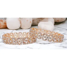 CHRISHAN Set Of 2 Gold-Plated Stone Studded Kada Bangles-picture-26