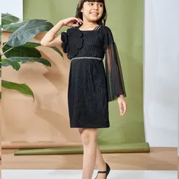 Peppermint One Shoulder Chiffon Sheath Dress image 3