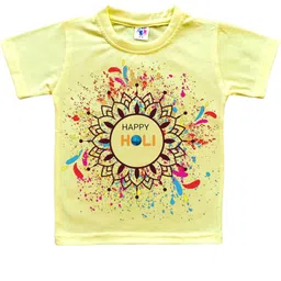 Cute Pals Kids-Unisex Yellow Cotton Graphic Printed Tshirts-image-93