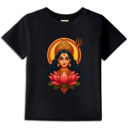 BLUSHES Kids Durga Puja Printed Short Sleeves Pure Cotton T-shirt-picture-36