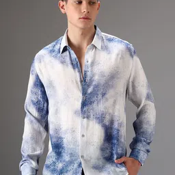 Banana Club Men Classic Slim Fit Semi Sheer Printed Casual Shirt-picture-35