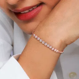 GIVA 925 Sterling Silver Rose Gold-Plated Stone Studded Wraparound Bracelet image 4