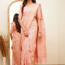 Demure Clothing Co Woven Design Zari Silk Blend Handloom Saree-picture-25