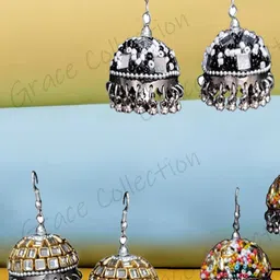 grace collections Multicolor Tibetan Clay Stud image 1