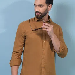 Crimsoune Club Men Classic Slim Fit Solid Spread Collar Casual Shirt-picture-28