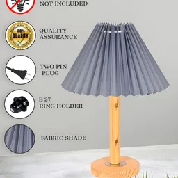 Homesake Grey Wood Contemporary Frusturical Shaped Table Lamp image 4