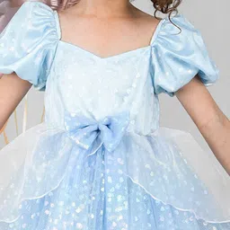 Foreverkidz Girls Flutter Sleeve Net A-Line Ready to Wear Dress image 4