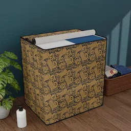 Kuber Industries Black & Brown Printed Semi-Automatic Washing Machine Cover-picture-20