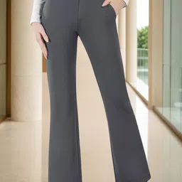 BAESD Women Relaxed Straight Leg Slim Fit High-Rise Easy Wash Trousers-image-10
