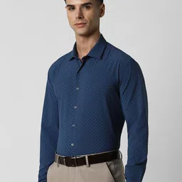 Van Heusen Men Spread Collar Micro Ditsy Printed Slim Fit Formal Shirt image 3