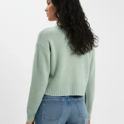 glitchez Floral Applique Detail Round Neck Oversized Pullover image 5