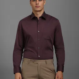 Louis Philippe Men Classic FitSpread Collar Solid Cotton Formal Shirt-image-9