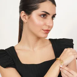 JEWILLEY Women Gold-Plated Kada Bracelet image 3