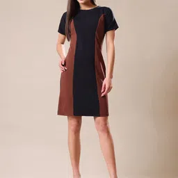 MILOST Women Colourblock A-Line Mini Dress-image-12