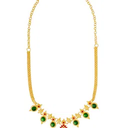 Shining Jewel - By Shivansh Gold-Plated Stone Studded & Beaded Bridal Jewellery Set image 3