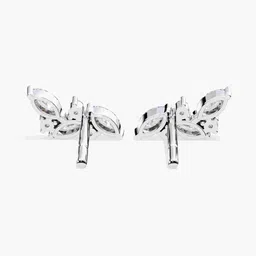 VALANOVA 925 Sterling Silver Plated White Gold Diamond Stud Earrings-0.71 gm image 5