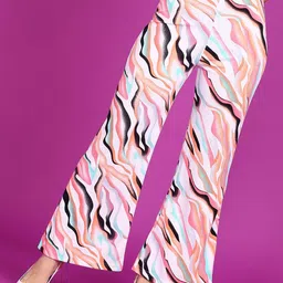 Popwings Women Printed Relaxed High-Rise Trousers-image-28