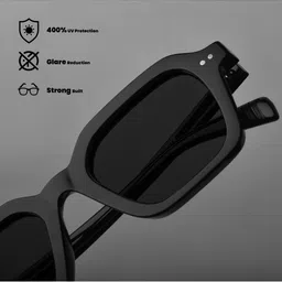 SAM & MARSHALL Unisex Square Sunglasses VADER_BLACK_20036-Black image 3