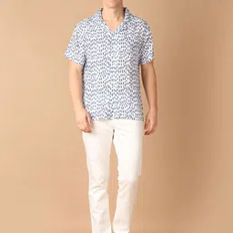 V-Mart Men Cuban Collar Abstract Printed Casual Shirt image 5