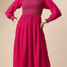 Honky Tonky Square Neck Smocked Fit and Flare Maxi Dress image 4