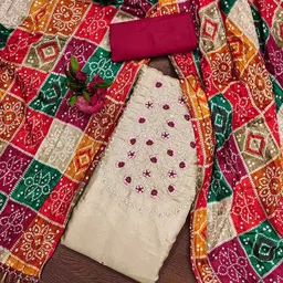 HERE&NOW Floral Embroidered Sequinned Unstitched Dress Material-picture-32