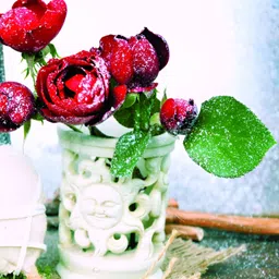 Inephos Red & White 1 Piece Floral and Botanical Printed Canvas Wall Art-picture-22