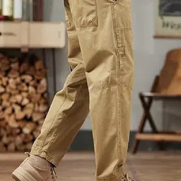 R.Code by The Roadster Life Co. Men High-Rise Regular Fit Cotton Trousers image 3