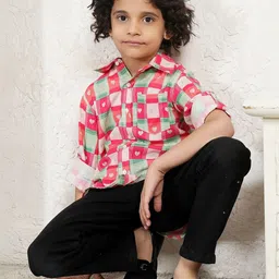 Bugandbees Boys Relaxed Checked Casual Shirt-picture-25