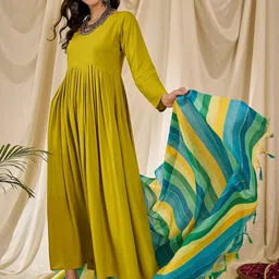 InWeave Women Sequinned Anarkali Kurta image 5