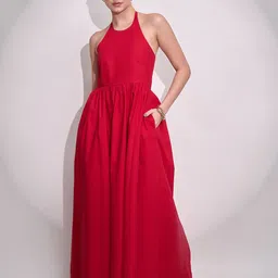 Uptownie Halter Neck Cotton Maxi Dress-picture-27