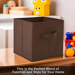 Aura Red & Brown 2 Pieces Foldable Toy & Book Square Waterproof Drawer Organisers image 2