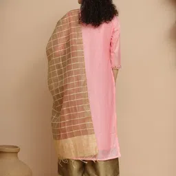 Tulsattva Ethnic Motifs Embroidered Thread Work Kurta With Palazzos & Dupatta image 5