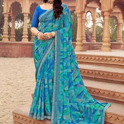 LeeliPeeri Designer Ethnic Motifs Poly Chiffon Saree-picture-17