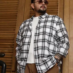Instafab Plus Men Comfort Opaque Checked Casual Shirt-picture-34