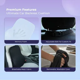 BILLEBON Black Memory Foam Filled Polyester Travel Pillow image 4