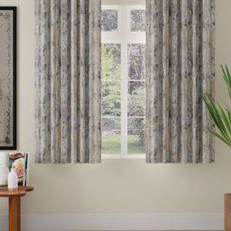 Myntra Elegant Homes Beige & Grey 2 Pieces Floral Printed Room Darkening Window Curtains-picture-22