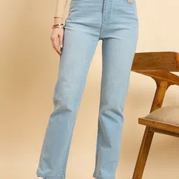 Mast & Harbour Women Straight Fit High-Rise Cotton Jeans-picture-15