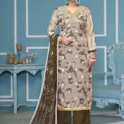 MANVAA Embroidered Silk Chiffon Unstitched Dress Material-picture-36