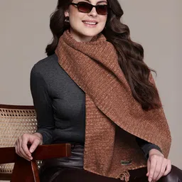 Cayman Woven Design Tasselled Woollen Stole-picture-24