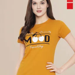 Metronaut Women Pack Of 3 Typography Printed Round Neck Cotton T-shirts-picture-29